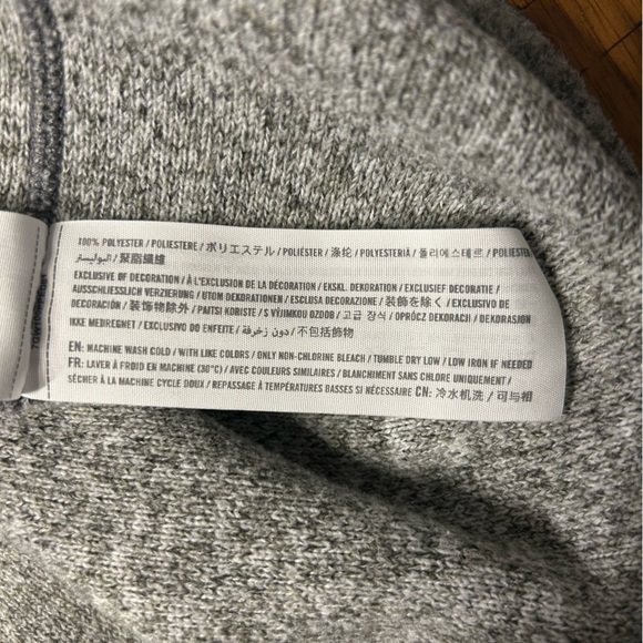 Abercrombie & Fitch Men’s 1/4 Zip, Snap Fleece Sweater, Sz XS, Gray, Navy Blue - Picture 11 of 11